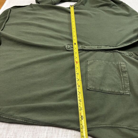 Aerie Henley Sweatshirt Top Women L Army Green Oversize Distressed Button Cozy - Picture 12 of 14